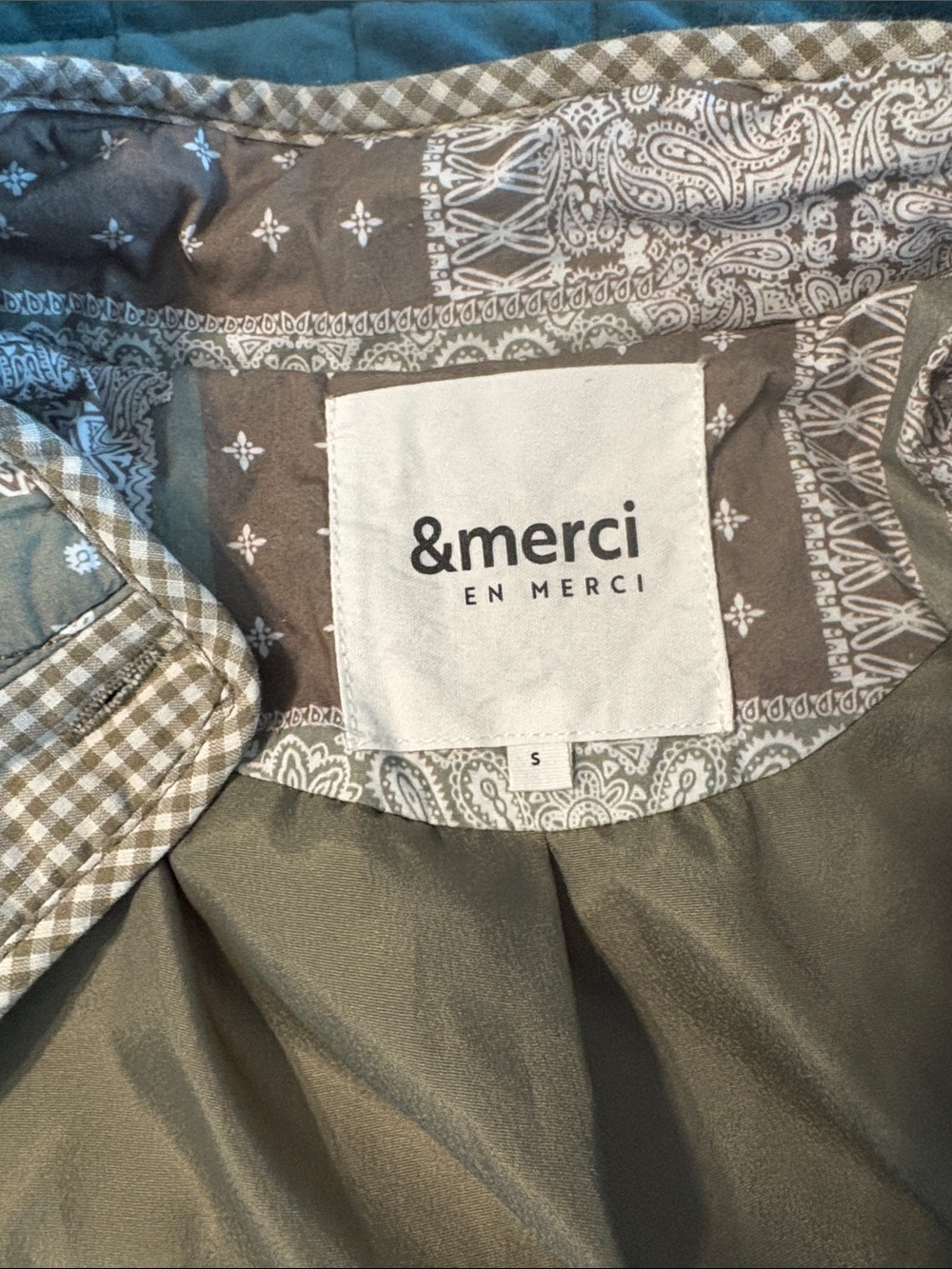Patchwork Quilted Jacket - Brown & Olive - Picture 2 of 3